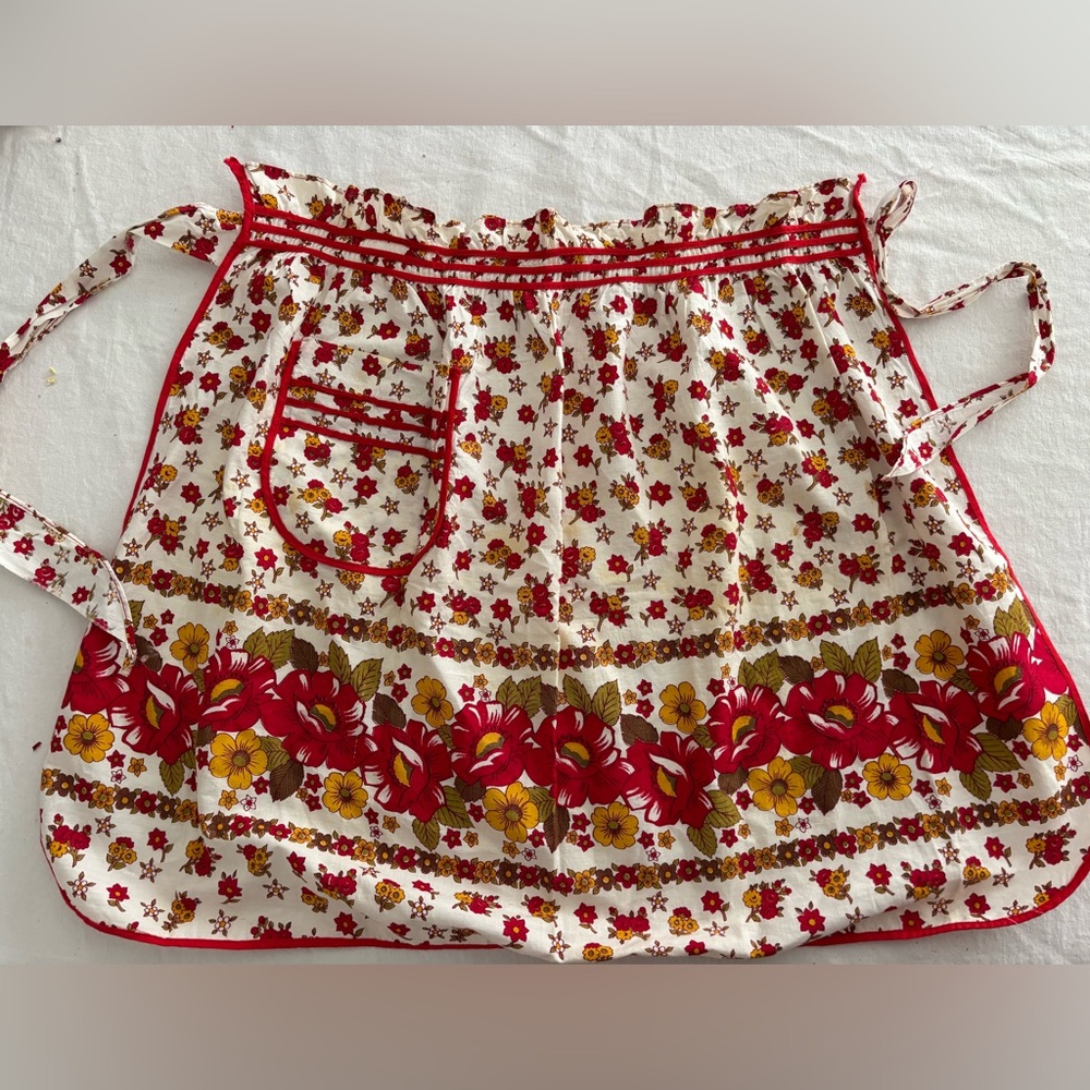 Floral Red and Yellow Apron